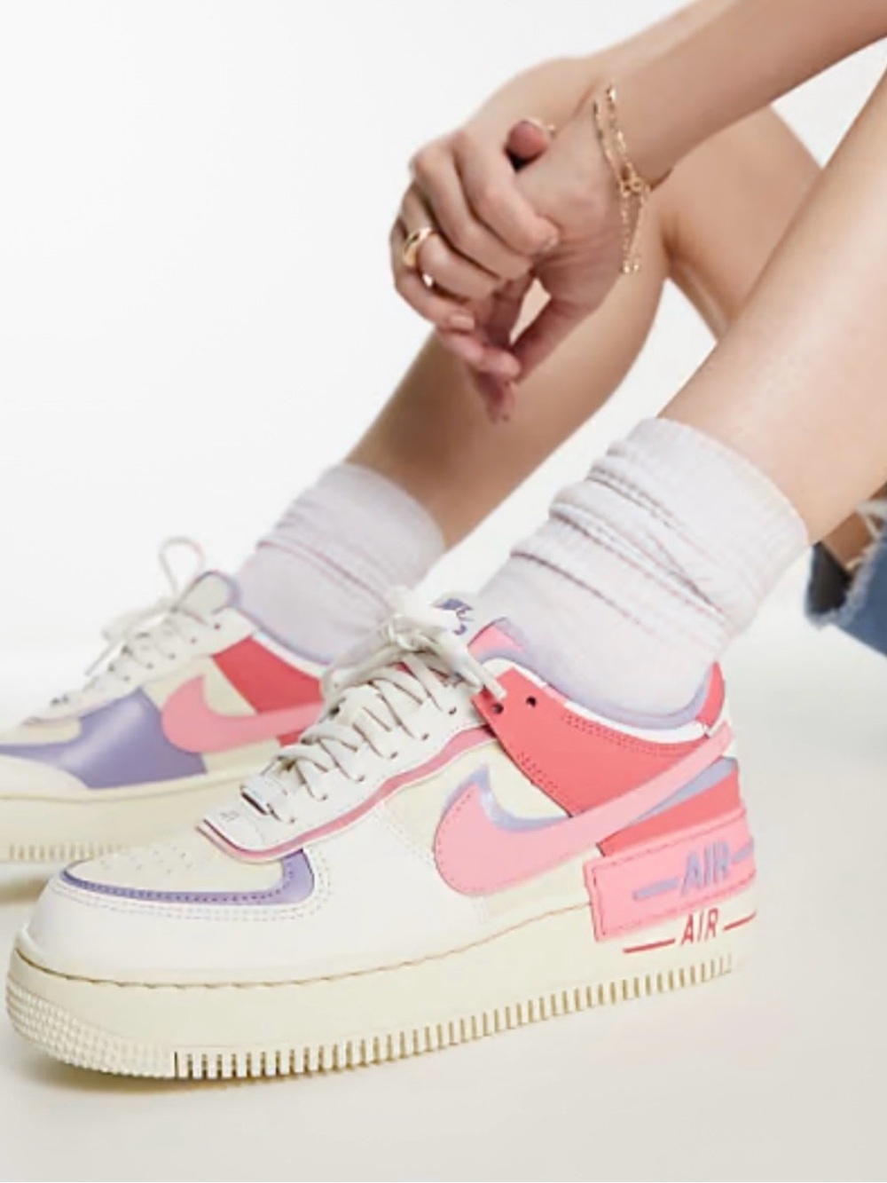 Nike Air Force 1 Sneakers Shadow Pink Purple Women Size 5 (3.5Y) Like new! 🩷💜